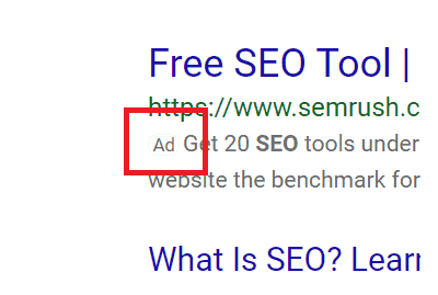 pay-per-click google ad example